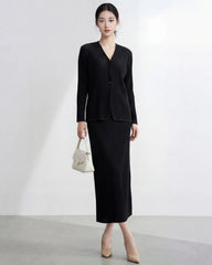 Luxury Pleated Formal Skirt Set