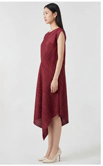 Architectural Pleated Midi Dress