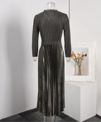 Luxury Floral Plissé Dress