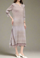 Luxury Casual Pleated Midi Dress