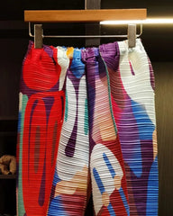 Multicolor Palazzo Pleated Pants