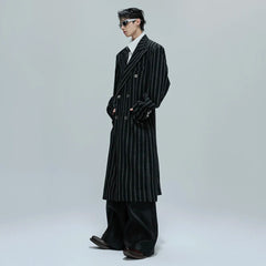 Men's Wool-Blend Pinstripe Overcoat