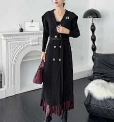 Luxury Pleated Trench Coat