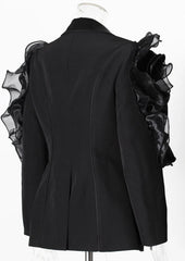 Luxury Avant-Garde Tailored Ruffled Blazer