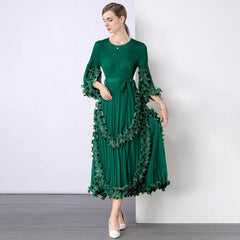 Truly Pleated Ruffle Dress