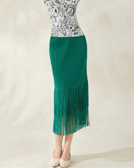 Luxury Pleated Tassel Skirt