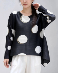 Plissé Asymmetrical Blouse Top