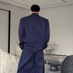 Men's Modern-Fit Oversized Stripe Suit Set