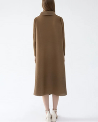 Tiered Ruffled Plissé Coat Dress
