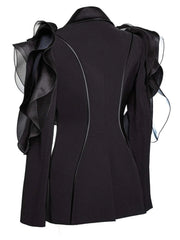 Luxury Avant-Garde Tailored Ruffled Blazer