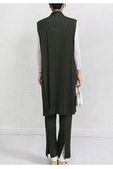 Truly Pleated Longline Vest & Trousers