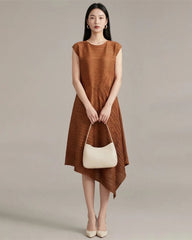 Architectural Pleated Midi Dress