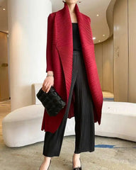 Luxury Open-Front Plisse Duster