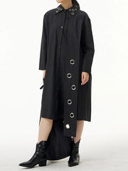 Black Eyelet Blouse Shirt Dress