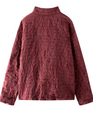 Crinkled Plissé Button Jacket