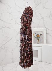 Luxury Leopard Pleated Dress