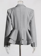 Premium Ruffled Peplum Blazer