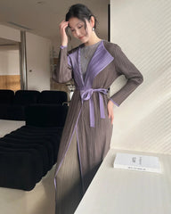 Luxury Pleated Longline Coat