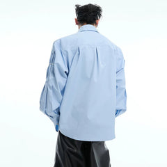 Men's Pearl Pleated Oversized Shirt | Luxe Streetwear