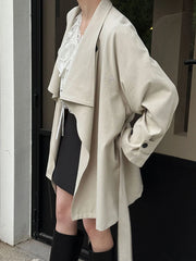 Luxury Draped Open-Front Coat