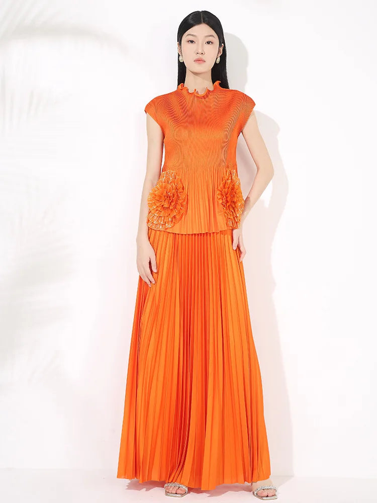 Modest Pleated Skirt Set