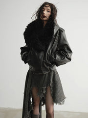 Women's Black Faux Fur Jacket – Edgy Elegance