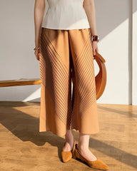 Luxe Plissé Wide-Leg Pants