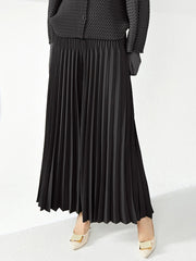 Luxe High-Waisted Plissé Pleated Trousers