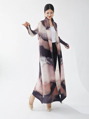 Women's Designer Maxi Long Pleated Cardigan Coat