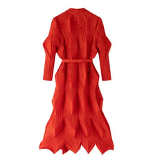 Geometric Pleated Trench Coat