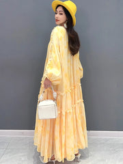 HEYFANCYSTYLE Marigold Dream Chiffon Dress