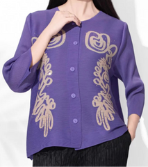 Luxury Pleated 3/4 Sleeve Blouse