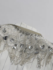Rhinestone Pinstripe Fringe Blazer
