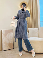 Luxury Pleated Trench Coat