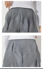 Luxury Unique Pleats Cropped Pants