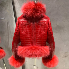 Women's Sheepskin Raccoon Fur Jacket (Custom-Made)