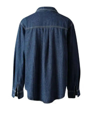 Luxe 3D Floral Denim Blouse