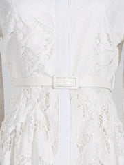 Fit & Flare Floral Lace Midi Dress