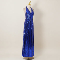 Sequin Halter Maxi Dress