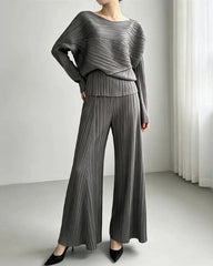 Couture Wide-Leg Plisse Set