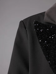 Velvet Sequin Boyfriend Blazer