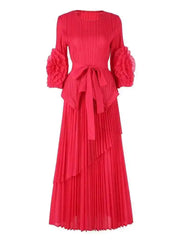 Floral Pleats 2-Piece Skirt Set