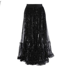 Glimmer Sequin Ruffled Skirt