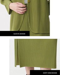 Premium Pleats Skirt Suit Set
