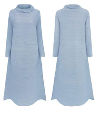 Luxe Pleated Mock Neck Dress