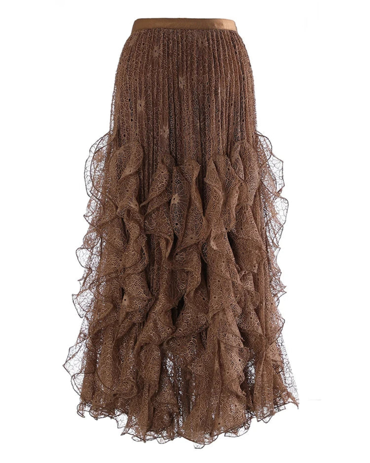 Luxury Ruffled Tiered Maxi Skirt