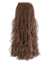 Luxury Ruffled Tiered Maxi Skirt
