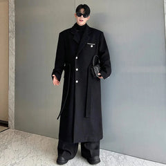 Men's Luxury Long Length Wool Trench Coat