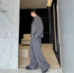 Men's Oversized Suit with Wide Leg Trousers