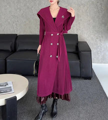 Luxury Pleated Trench Coat